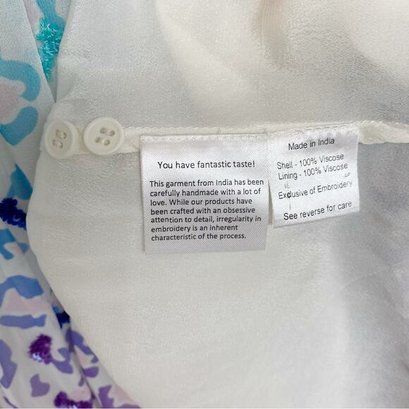 ROCOCO SAND Rainbow Leopard Sequin Button Down Sleeveless Maxi Dress - Picture 8 of 10